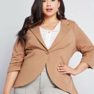 Stretchy 4x Modcloth Blazer with Notched Lapel and Fitted Silhouette